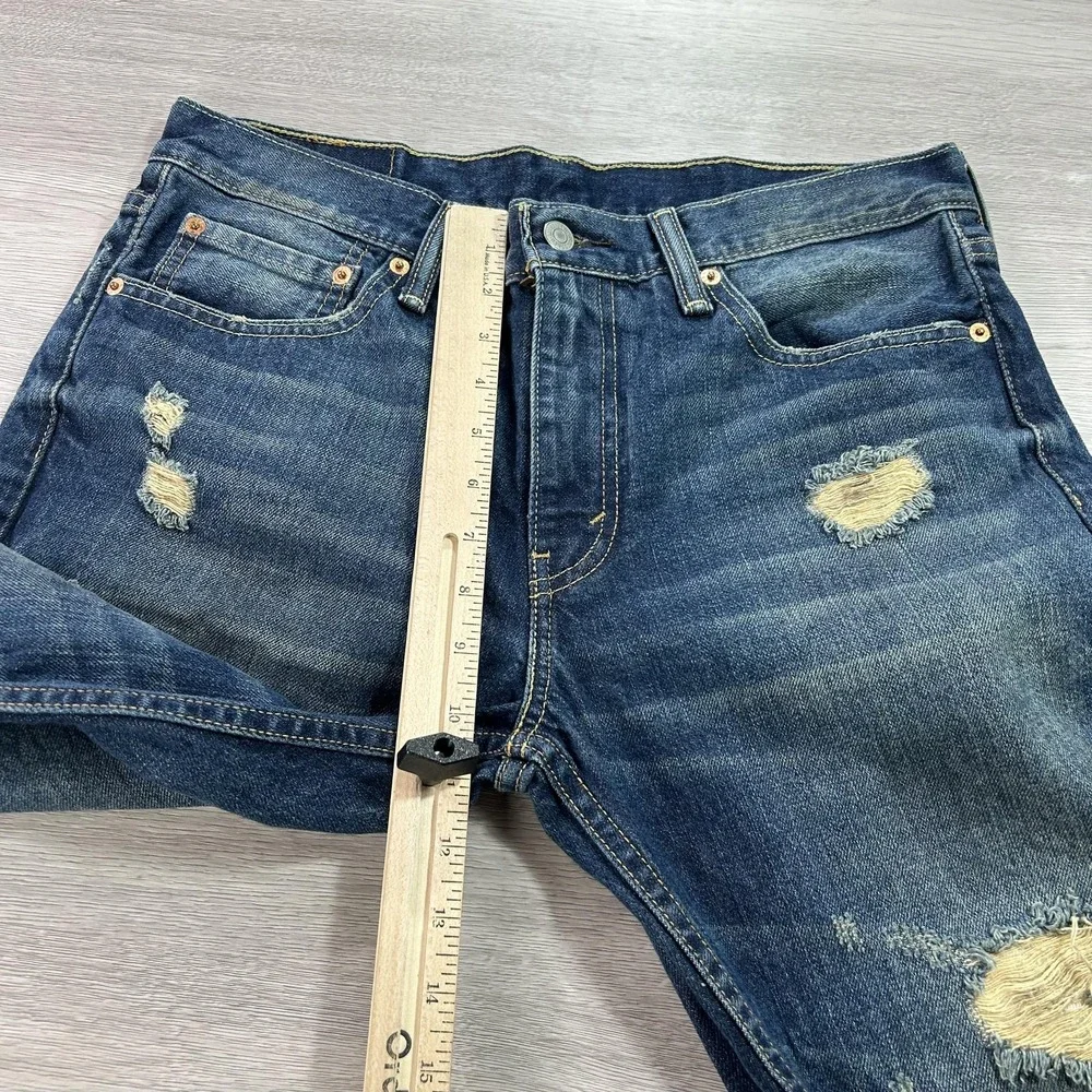 Levis 511 Jeans Mens 33x26 Blue Distressed Slim Fit‎ Denim Ripped Stretch Pants